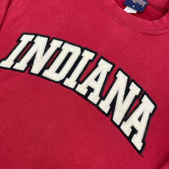 Vintage JanSport Sweatshirt Indiana‎ Small Red Crewneck Pullover Spell Hoosiers - Picture 2 of 9